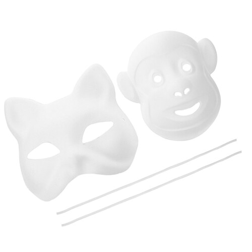 8Pièces Masques Papier À Décorer DIY Pour Soirée Et Carnaval 1