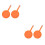 4Pièces Tag Orange Cuir PU Durable Carte 5
