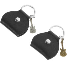 10Pièces -Clés Médiators Guitare Cuir Noir Multiusage Et Pratique