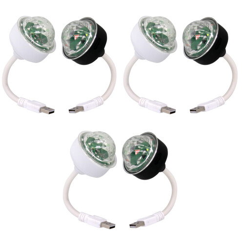 6Pièces Petite Boule Disco LED USB Lampe Colorée Pour 2