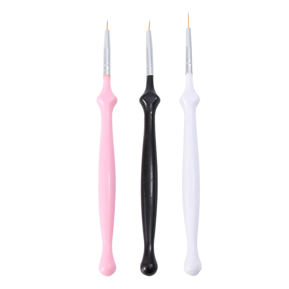 Aboofan 6Pcs Nail Art Liner Brush Pens Assorted Color Easy Use Fine Line Set