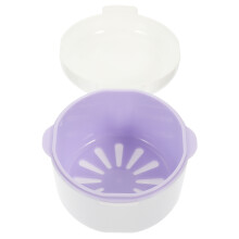2Pcs Breathable White Denture Storage Case Portable Brace Holder