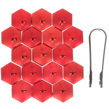 60Pcs Red Car Lug Nut Covers Durable Wheel Hub Caps with Remover Tool