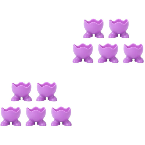 10Pcs Purple Silicone Egg Cups Boiled Egg Holder for Home Kitchen 2