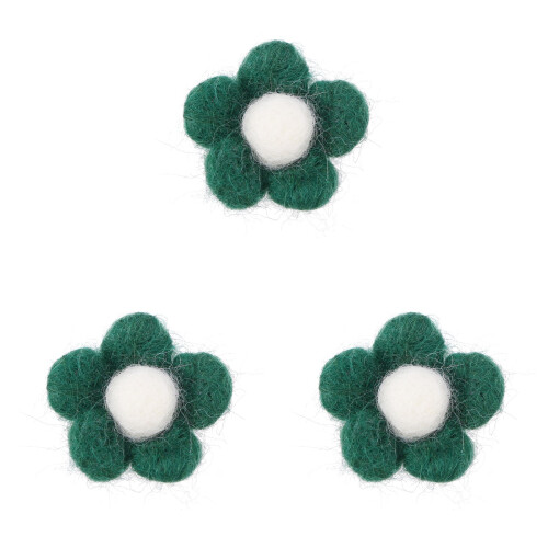 3Pcs Dark Felt Balls DIY Five-Petal Flower Crafts Accessory 1