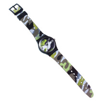 2Pcs Adjustable Kids Watch Durable Waterproof Green Camouflage Design