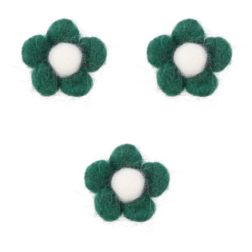 3Pcs Dark Felt Balls DIY Five-Petal Flower Crafts Accessory 2