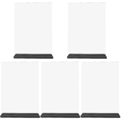 5Pcs Acrylic Display Stands Transparent Vertical Menu Sign Holders 2