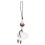 2Pcs Practical Black Phone Strap with Hand-Woven White Jade Pendant 1