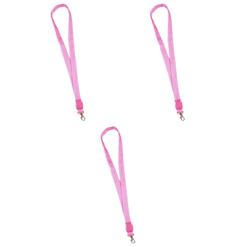 3Pcs Pink Mobile Phone Lanyards Lightweight Durable Charm Straps 2