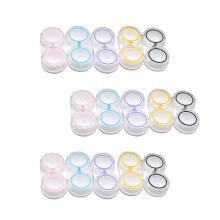 45Pcs Assorted Color Lens Storage Boxes Dual Compartments Portable Use