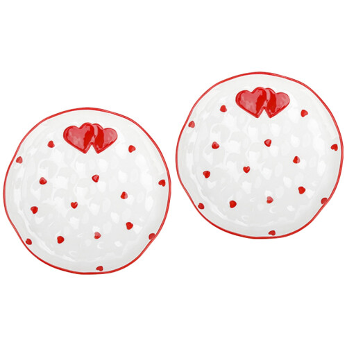 2Pcs Multifunctional Ceramic Plates Elegant Dessert and Fruit Trays 1