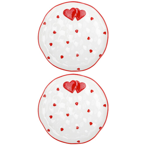 2Pcs Multifunctional Ceramic Plates Elegant Dessert and Fruit Trays 2