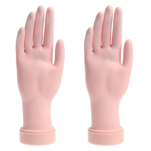 2Pcs Movable Finger Rubber Hand Model Nail Tips Practice Manicure Tool 1