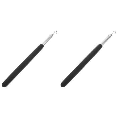 2Pcs Adjustable Black Stainless Steel Bracelet Wearing Helper Durable 1
