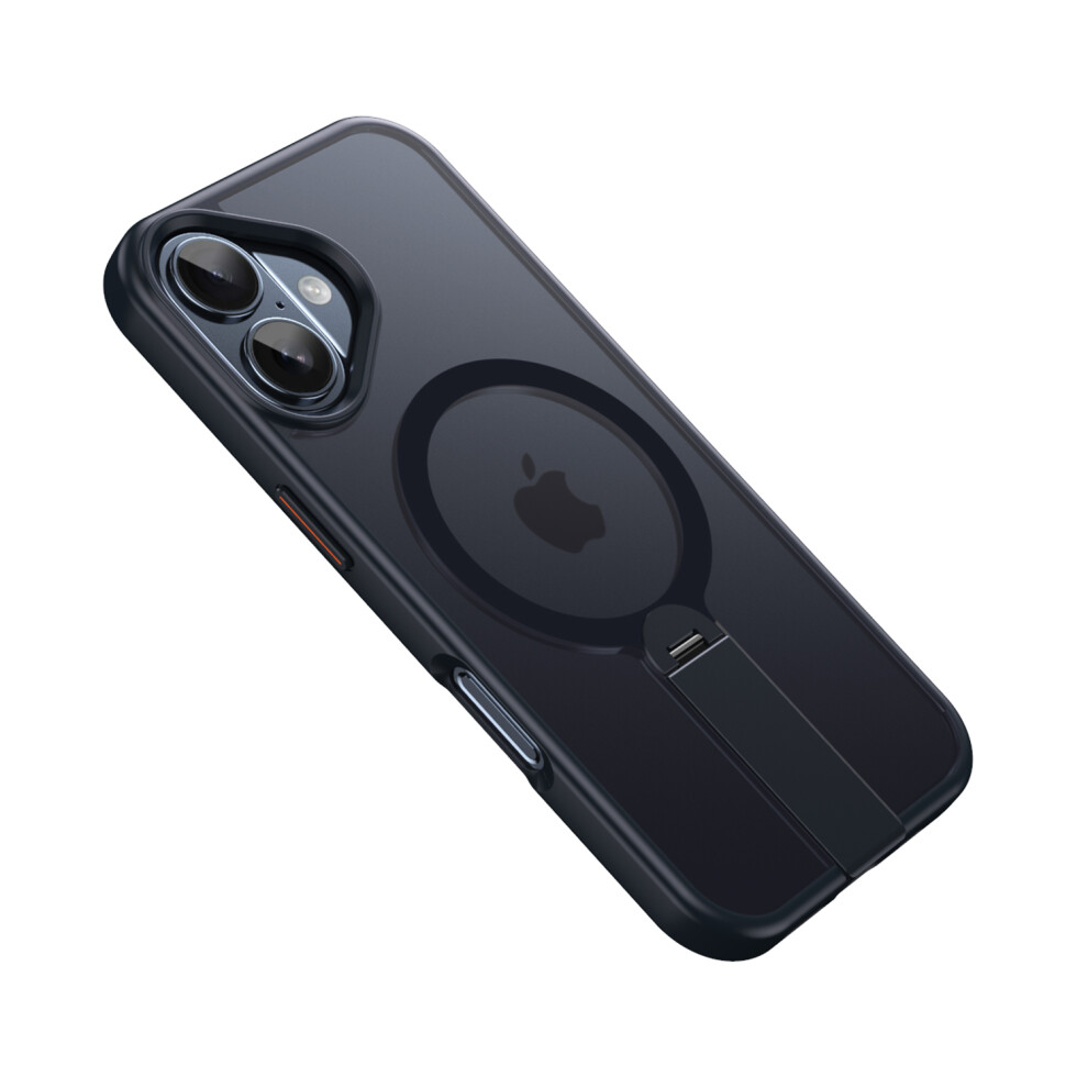 (Iphone 16 Plus, ) For Iphone 16 Plus Case Compatible With Magsafe Rotating Straight Kickstand Tpu+Pc Matte Phone Cover Black 6914286622754