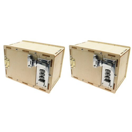 2Sets Lichtbruin Educatief DIY Wachtwoordbox Kids Knutseldoos 2