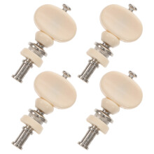 8St Frictie Ukulele Stemknoppen Set Wit Met Plastic Knoppen En Staal
