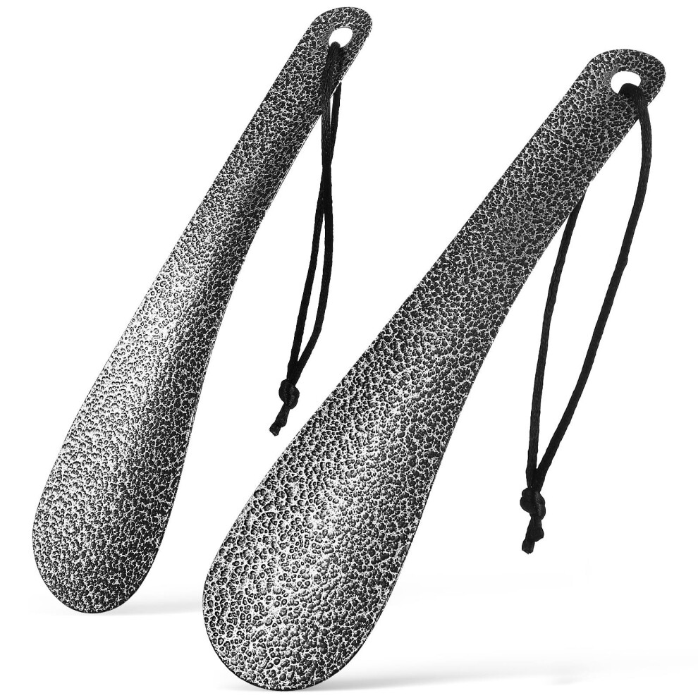 4St Zwarte Schoenlepel Met Kort Handvat Metaal Duurzame Schoenhulp-image