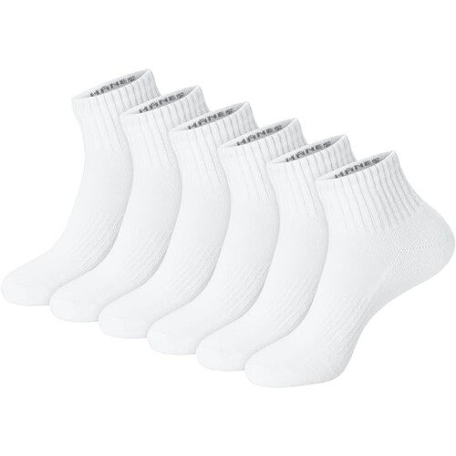 Hanes Unisex Plain Socks Crew and Ankle 6-Packs