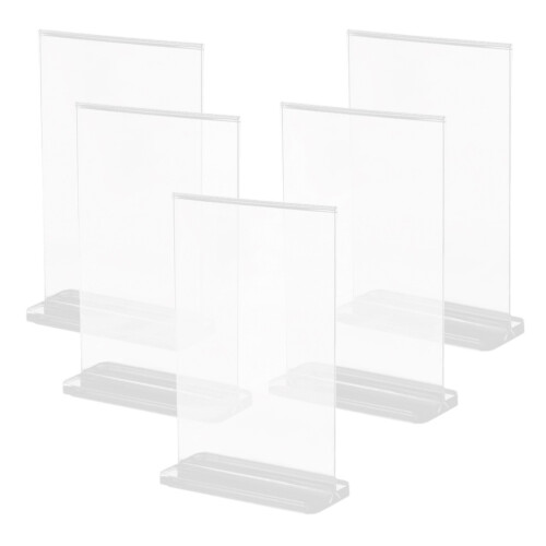 15Pcs Acrylic Menu Holders Clear Desktop Sign Stands for Restaurants