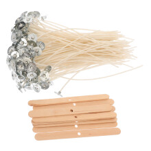 3Sets DIY Kaarslonten Wit, Hout En Was, Voor Ontspanning Thuis