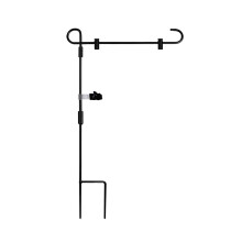 Garden Flag Stand Metal Black Yard Flag Holder for Outdoor Backyard Fe