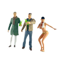 3x 1/64 Scale Diorama Figures Realistic Toy House Hand Painted People