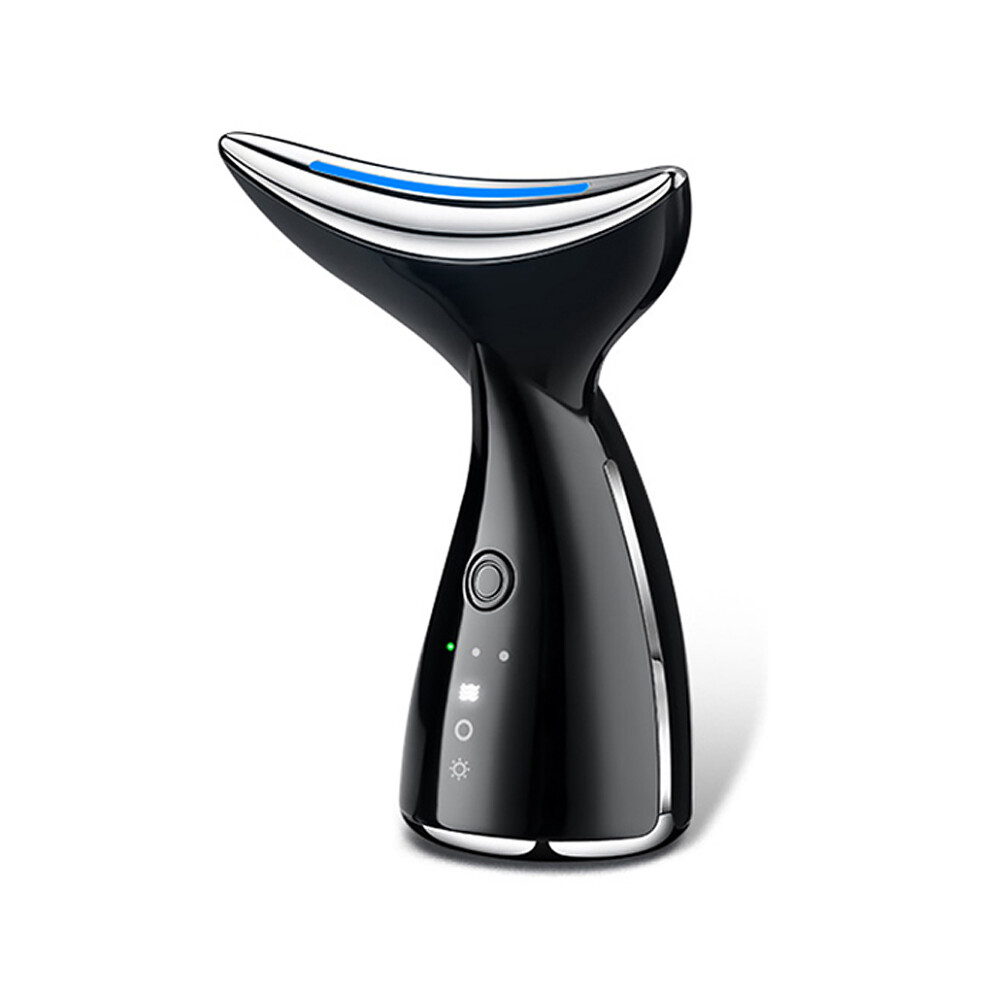 Black/Light () Neck Vibration Tightening Heating Massager Rechargeable Led