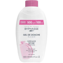 Gel de douche - Byphasse - Grenade rose - 600 ml - pH neutre - Flacon mixte