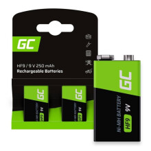 Wiederaufladbare HF9-Batterien von Green Cell, 250 mAh, 9 V, 2er-Pack