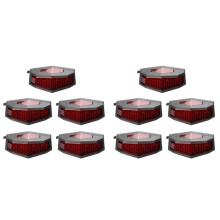 10X 5-i-1 Motorcykel LED-Blinkers Stopp Bakre Bakbromsljus Registreringsskylt Universal Röd