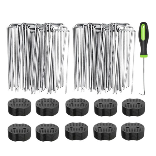 Sturdy Upins, rustproof, for landscaping, fabric lawn pins, 100 pieces