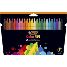 BIC Kids Visa Colouring Felt Pens - Assorted Colours, Pack of 24