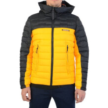 Doudoune com Capuz Superdry XPD Radar Quilt - Preto-Amarelo