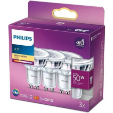 Lampadine LED GU10 Philips - Confezione da 3 - 50W - Bianco caldo - Illuminazione interna