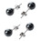2X Rosso Minerale + 925 Ferro Argento Orecchini 0.23 Pollice 1