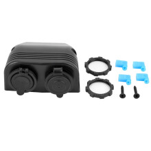 Universele sigarettenaanstekeradapter voor motorfietsen, auto's en boten met dubbele USB-oplaadpoorten (12V/24V), waterdicht,