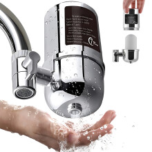 Filtro per rubinetto per cucine, bagni, camper, acciaio inossidabile, riduce i metalli pesanti, aumenta il pH dell'acqua, alloggiamento igienico