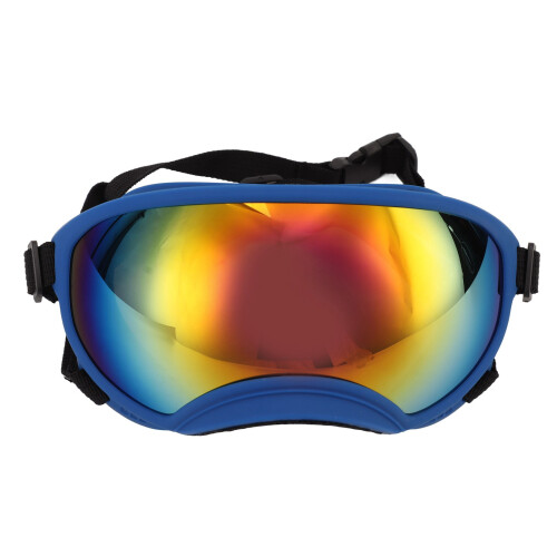 Windproof UV Blue Dog Sunglasses with Adjustable Strap, PC TPU Frame