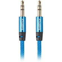 Cable Mini Jack 3,5 mm - LANBERG - 2 m - Acabados metálicos - Color azul - Audio