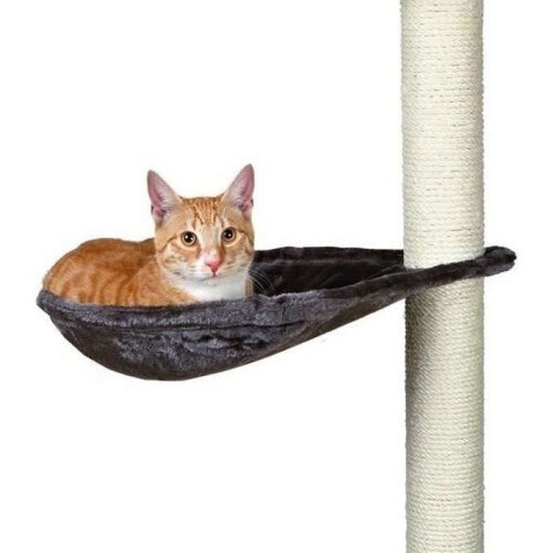 Trixie 43542 Hammock Style Seat For Cat Tree Metal Frame ・40cm Platinum - -  trixie cat scratching hammock tree metal frame platinum grey post bed