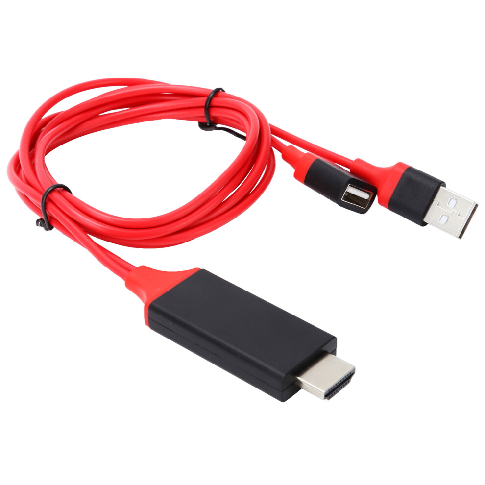 1080P Usb-C To Hdmi Cable For Ios & Android, 2M Hdmi Adapter Red 8251378927112