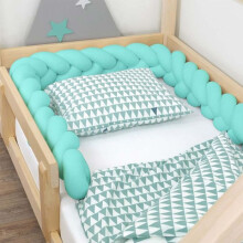 Cabo de cama trançado infantil e adulto - Verde menta - 20 x 450 cm