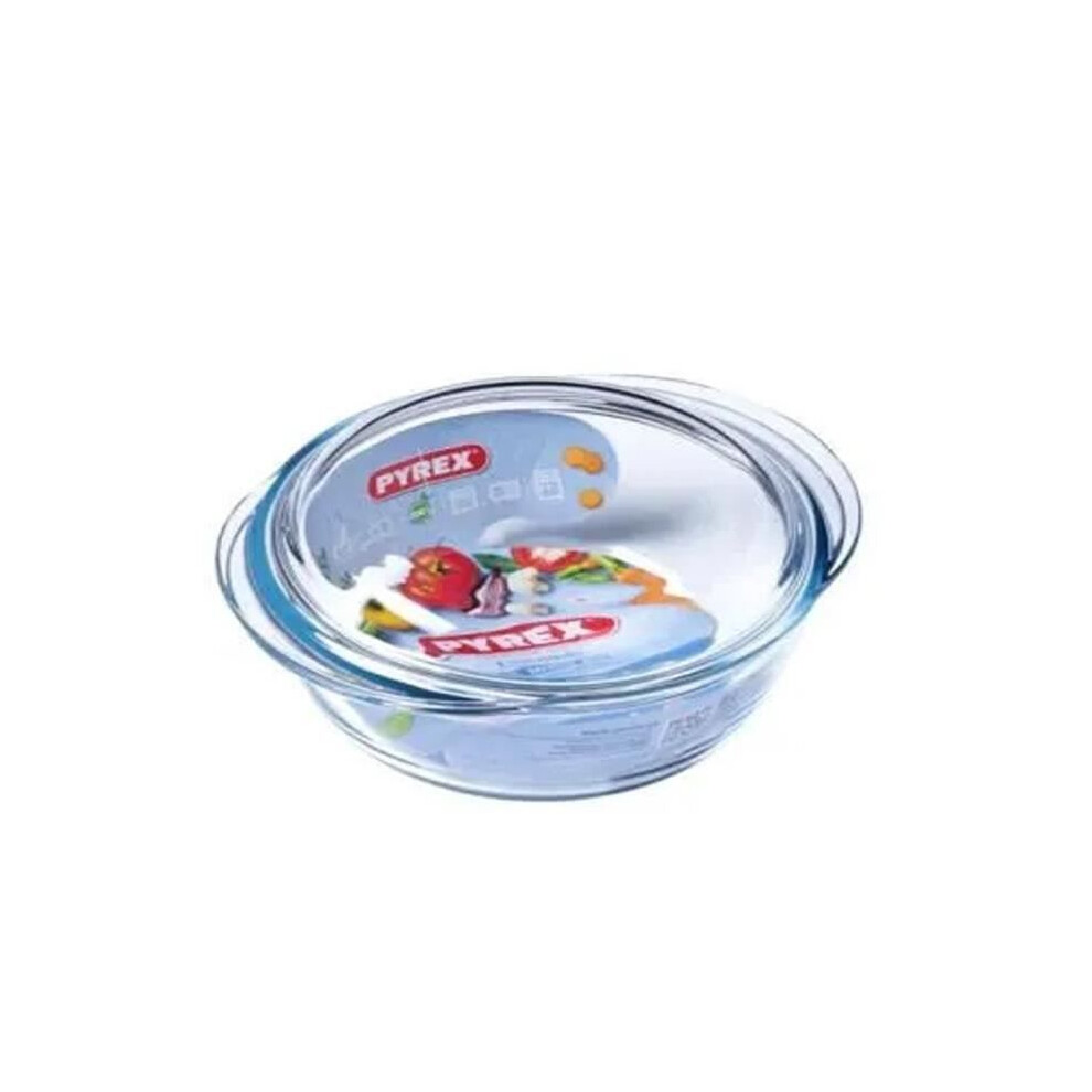 New Pyrex Casserole - 1450096 - Round - Made Of Borosilicate Glass - 2.1 Liters