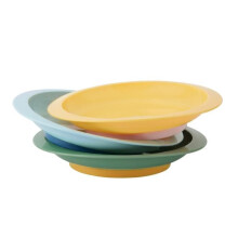 BADABULLE Set di 3 piatti per bambini antiscivolosi e infrangibili, compatibili con il microonde, 12m+