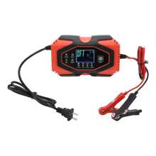 Caricabatterie intelligente automatico con funzione di riparazione a impulsi, ricarica rapida a 7 fasi per auto, moto e barche, display LCD touch.