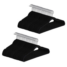 Premium Non Slip Velvet Hangers - Heavy Duty - Coat Suit Hangers - Black ( 50 Pack )