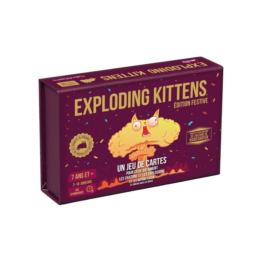 Asmodee Party Game - Exploding Kittens: Festive Edition - For Adults - Duration 15 Min