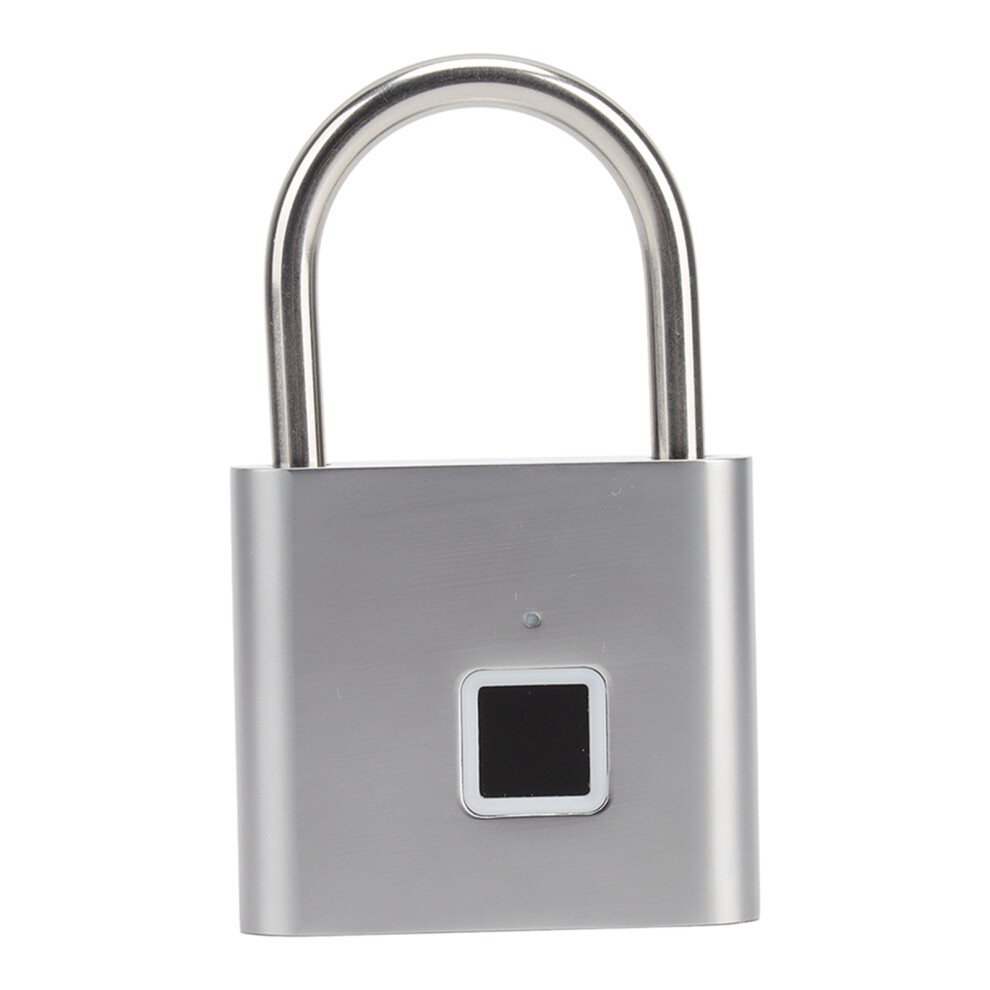 Waterproof Fingerprint Padlock 0.5S Unlock, 10 Finger Capacity, Silver 7891373298490